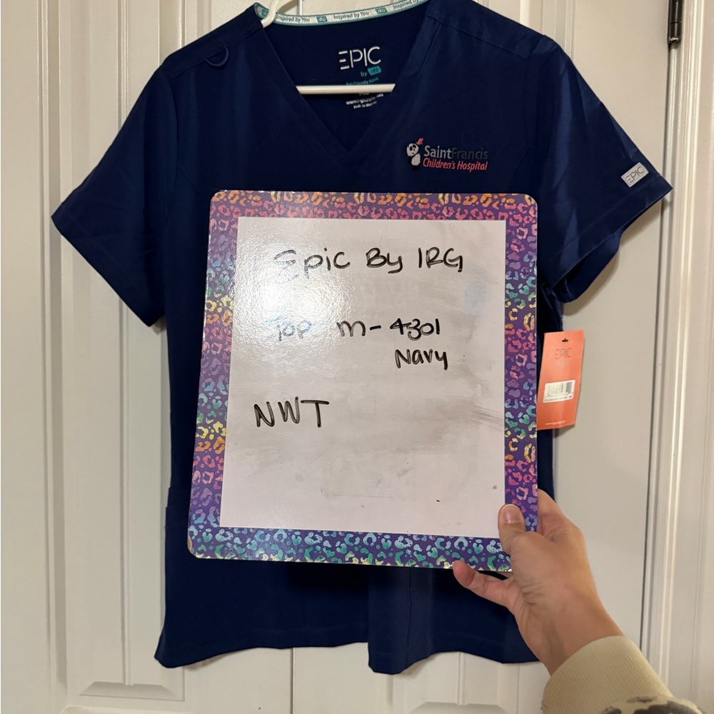 Women's Navy V-Neck Top